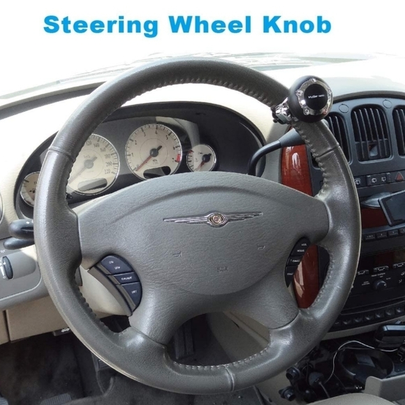 HYPERSONIC steering wheel knob / spinner black and silver car accessory - Picture 3 of 4